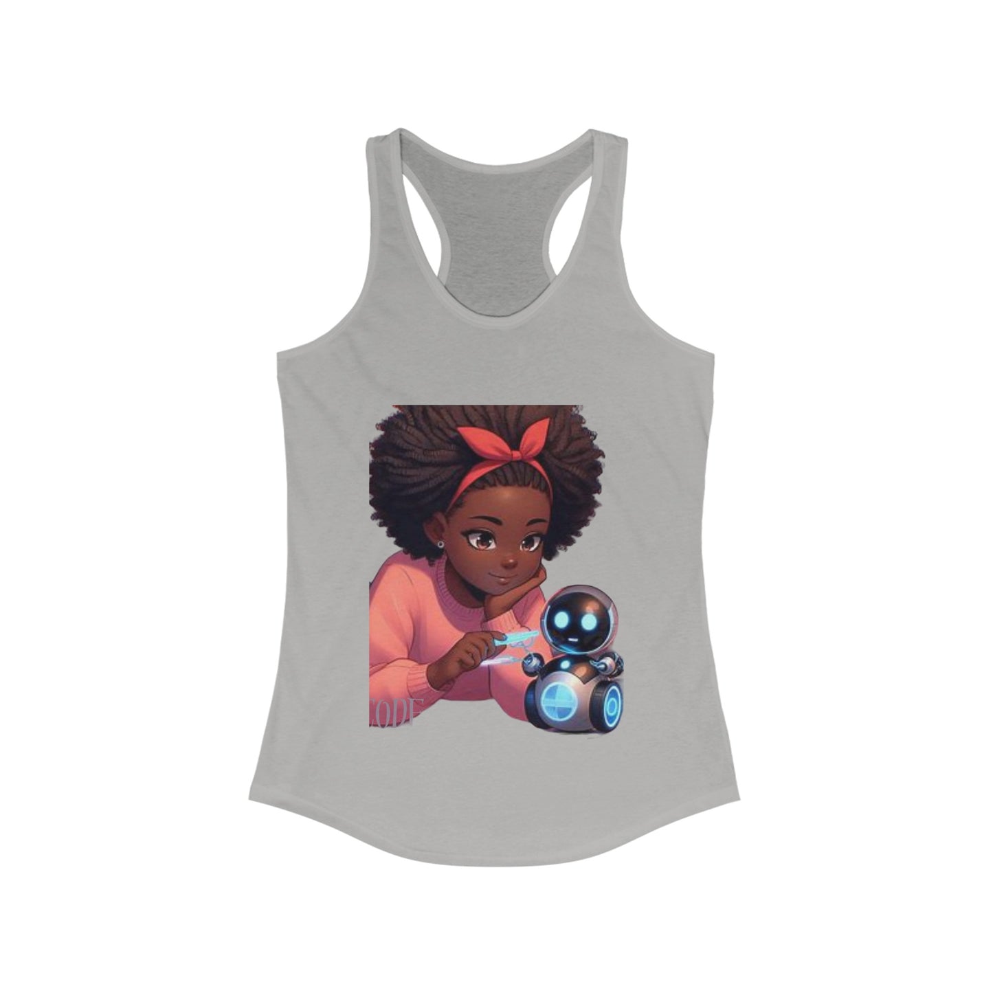 #iCode #robotGirl Women's Ideal Racerback Tank