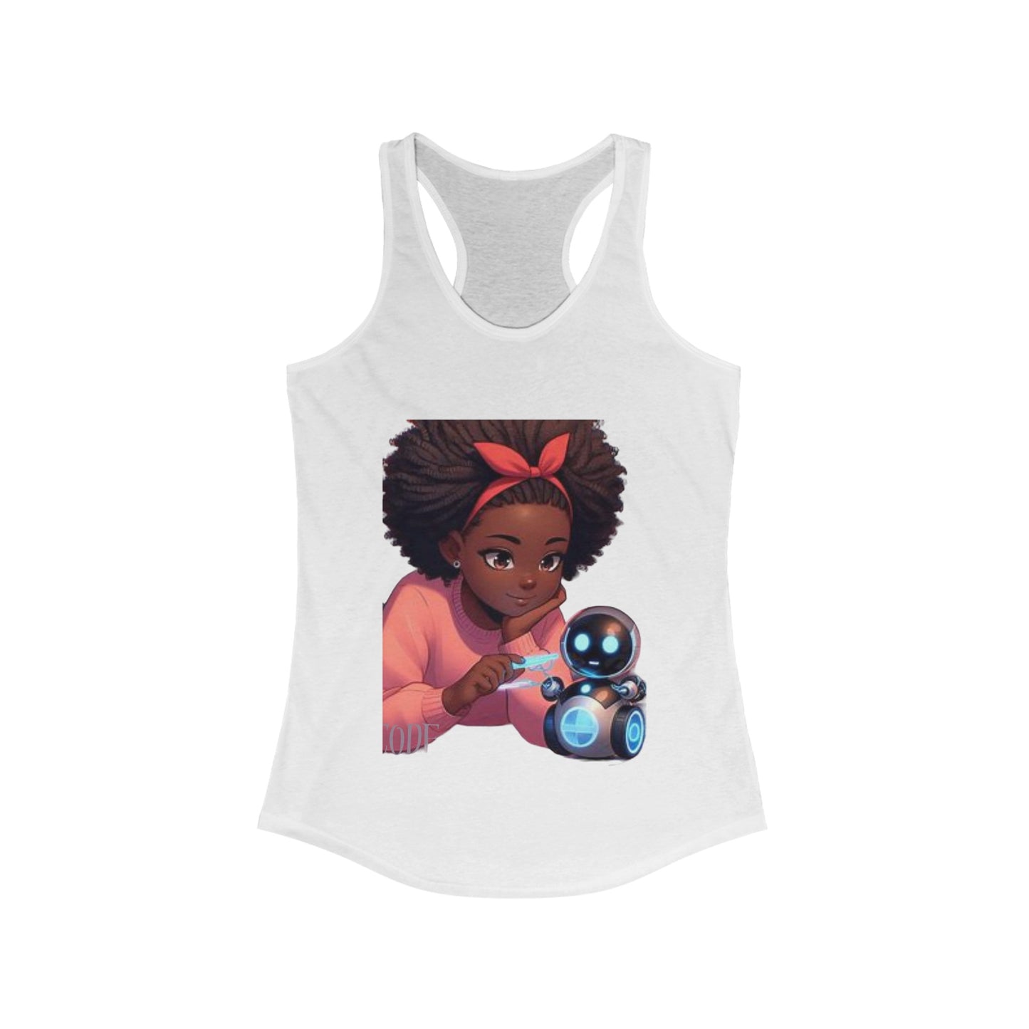 #iCode #robotGirl Women's Ideal Racerback Tank