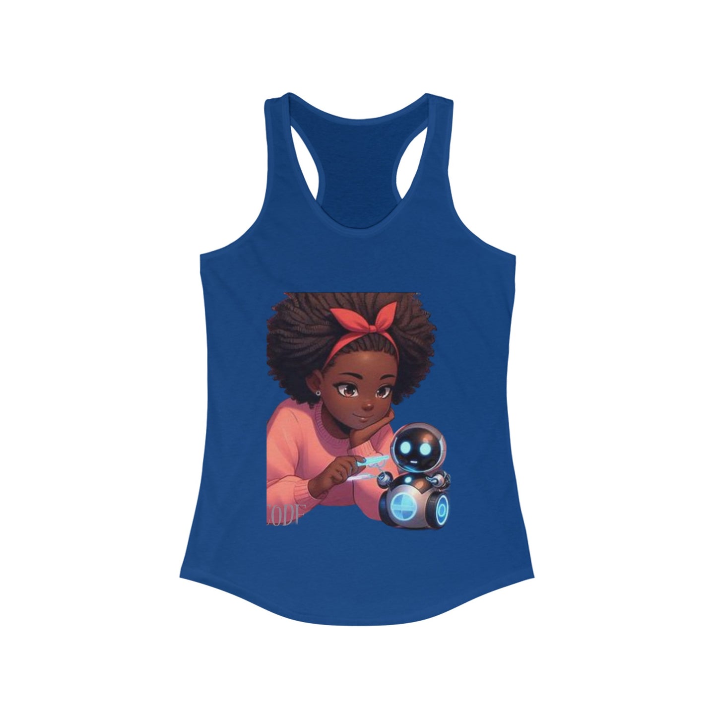 #iCode #robotGirl Women's Ideal Racerback Tank