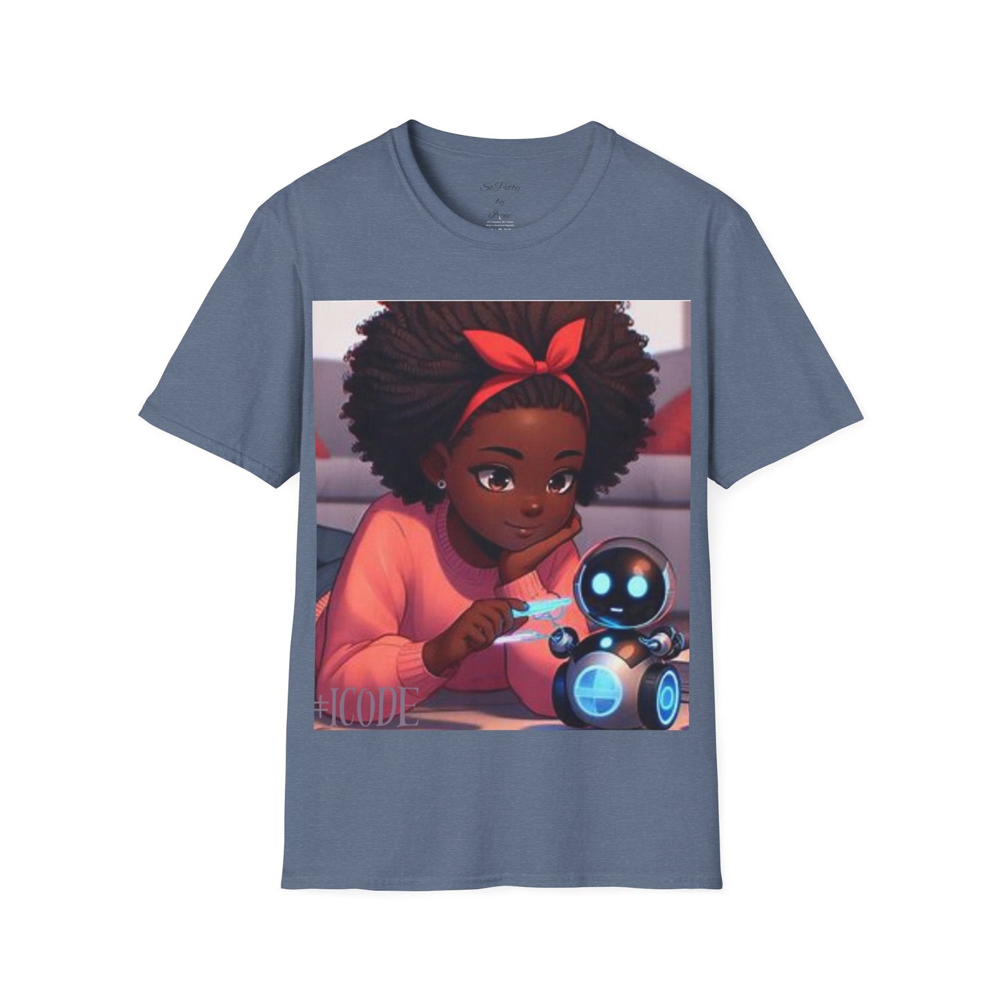 #iCode #robotGirl Unisex Soft-Style T-shirt