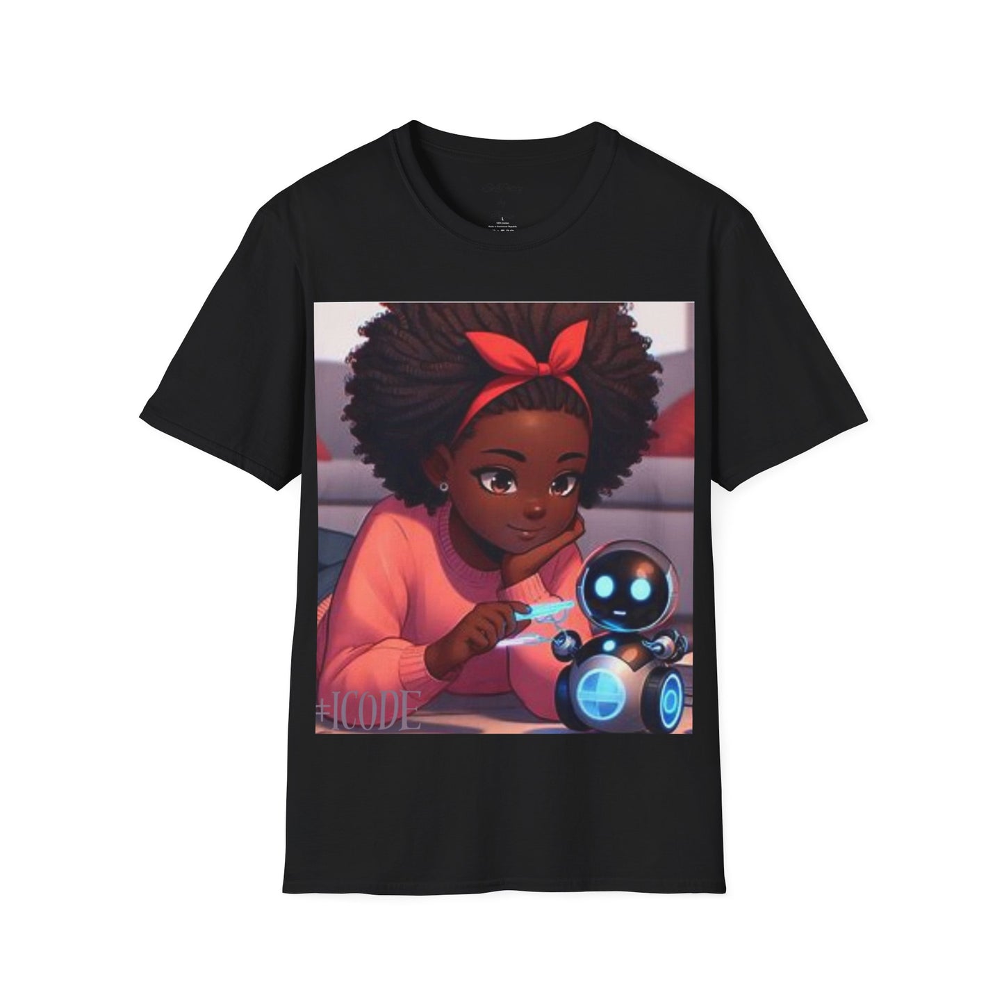 #iCode #robotGirl Unisex Soft-Style T-shirt