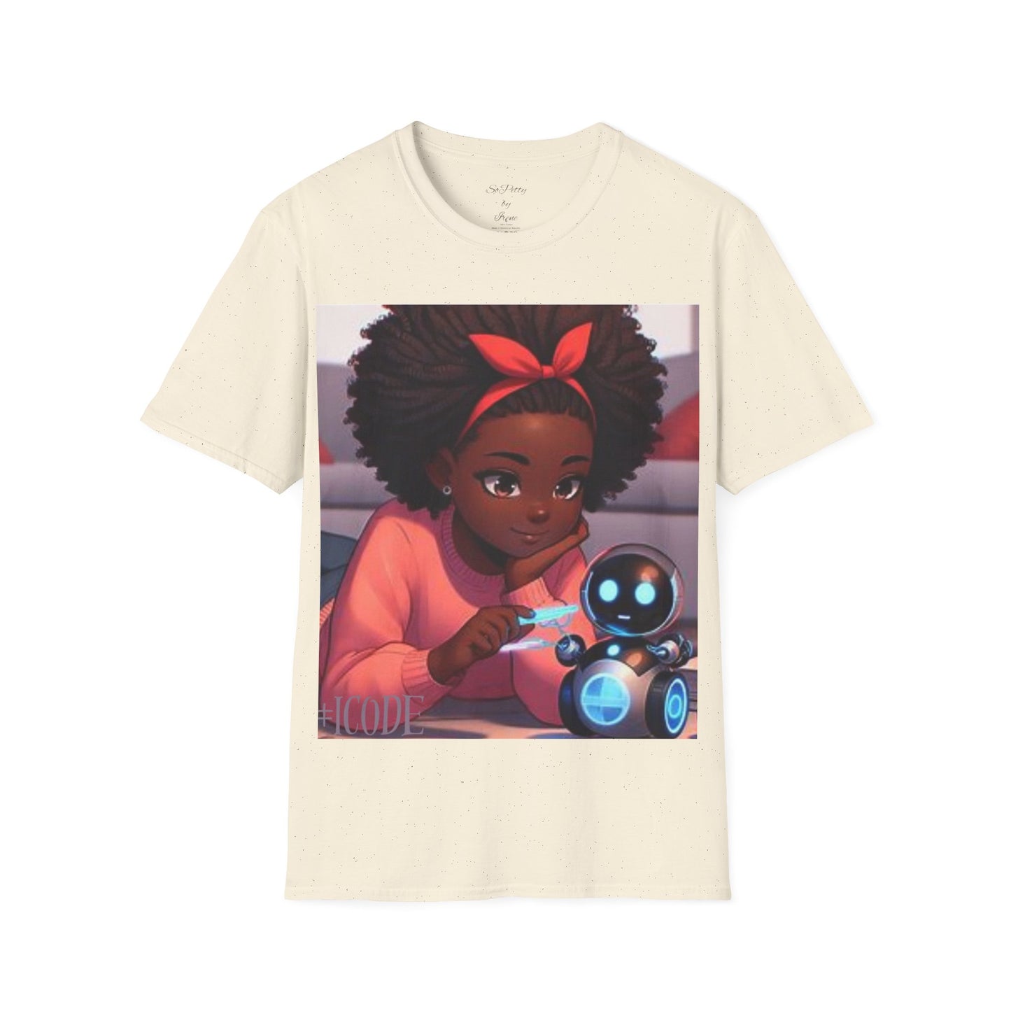 #iCode #robotGirl Unisex Soft-Style T-shirt